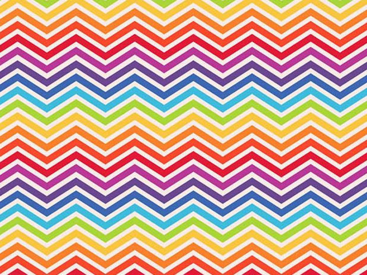 Rainbow Zig Zag Cotton Print