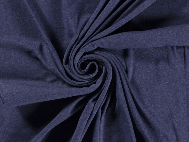 Recycled Cotton Blend Jersey, Royal Blue Melange