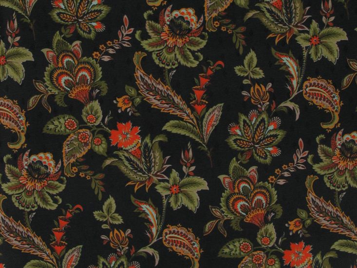 Regal Paisley Printed Pashmina Jacquard, Black