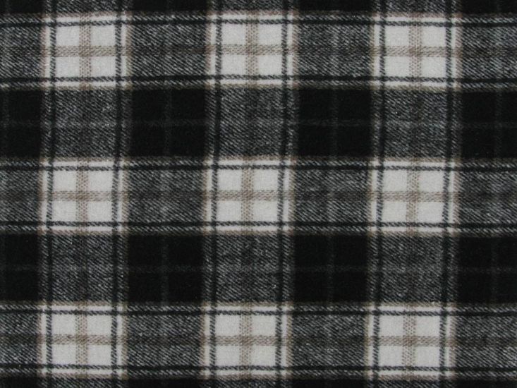 Reid Wool Blend Check, White and Grey
