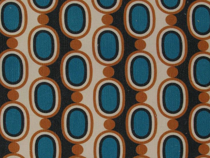 Retro Pendant Printed Corduroy, Teal