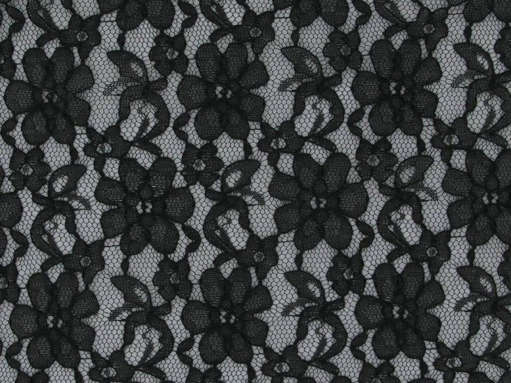 Rose Garden Corded Lace, Black