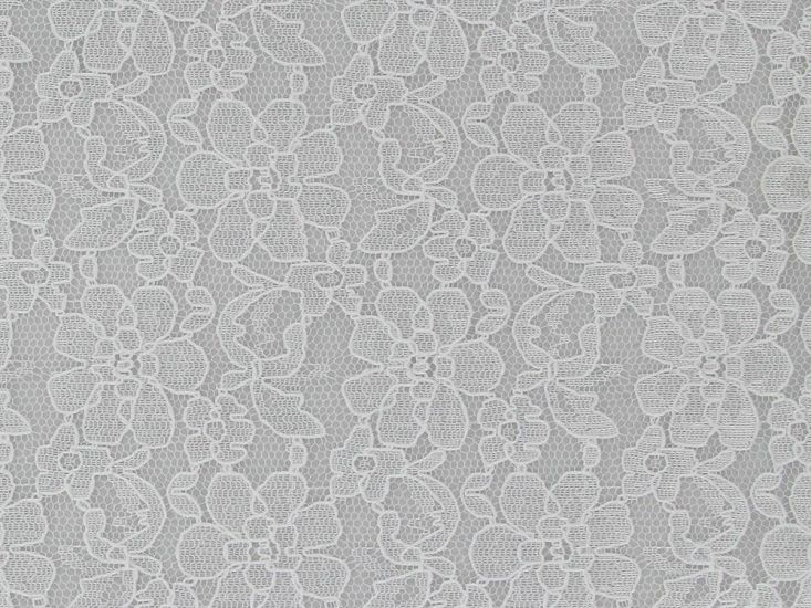 Rose Garden Corded Lace, White