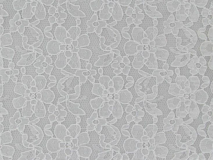 Rose Garden Corded Lace, White