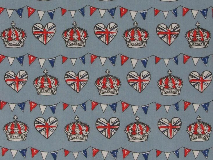 Royal Celebration Polycotton Print, Sky