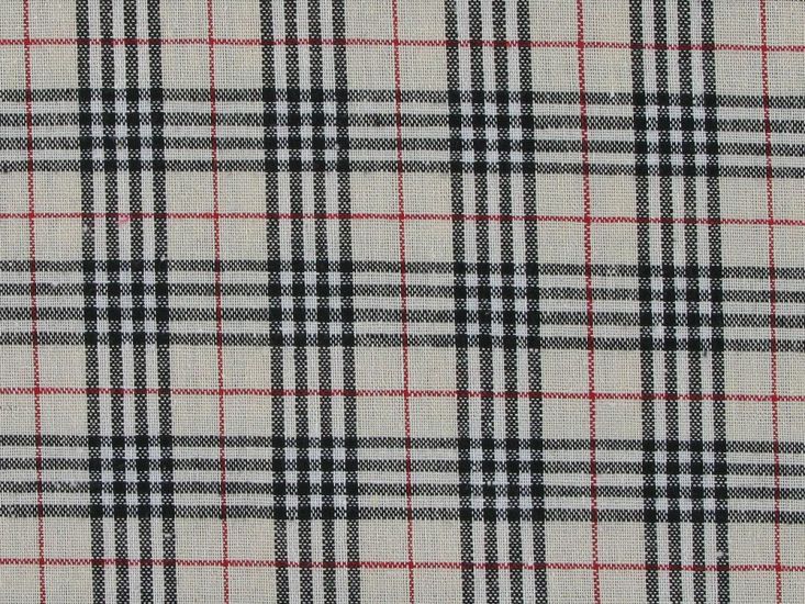 Rustic Touch Woven Cotton Tartan, Beige