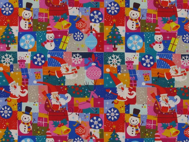 Santa Havoc Cotton Print