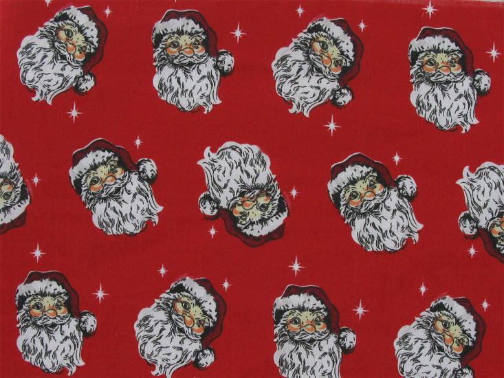 Santa Twinkle Polycotton, Red