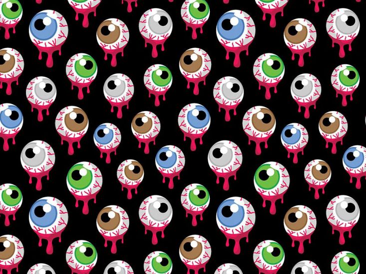 Scary Eyeballs Cotton Print
