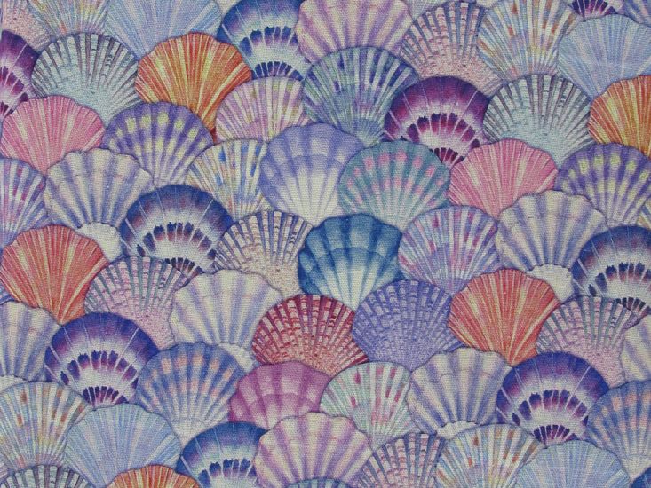 Sea Shell Tile Printed Linen Blend
