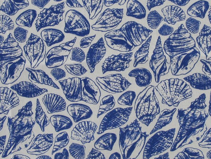 Seashells Printed Linen Blend