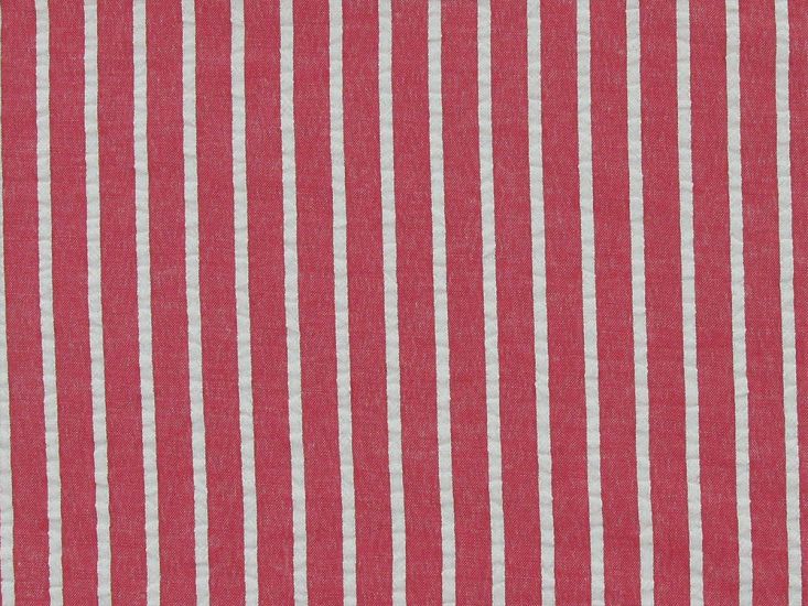 Seersucker 1cm Stripe, Red