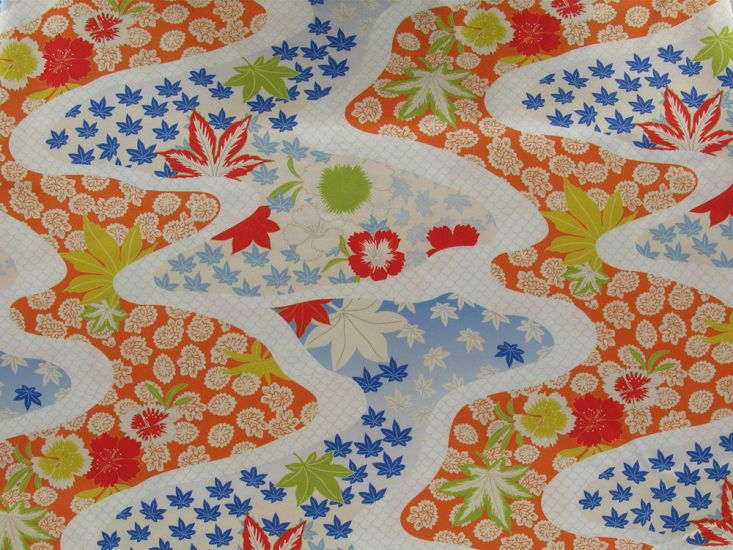 Serenity Leaves Stretch Faux Silk Satin, White