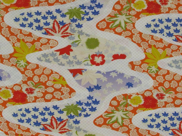Serenity Leaves Viscose Poplin Print, White