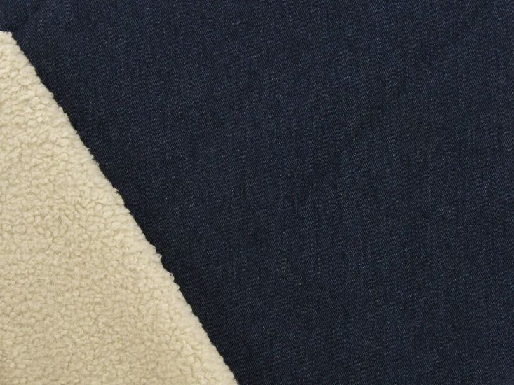 Sherpa Backed Denim, Indigo