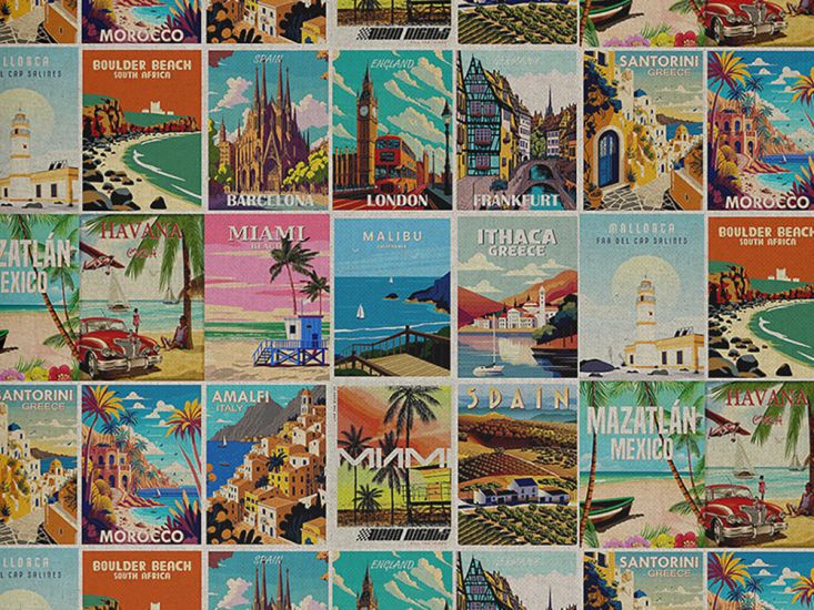 Showcase Cotton Rich Printed Panama, Postcards