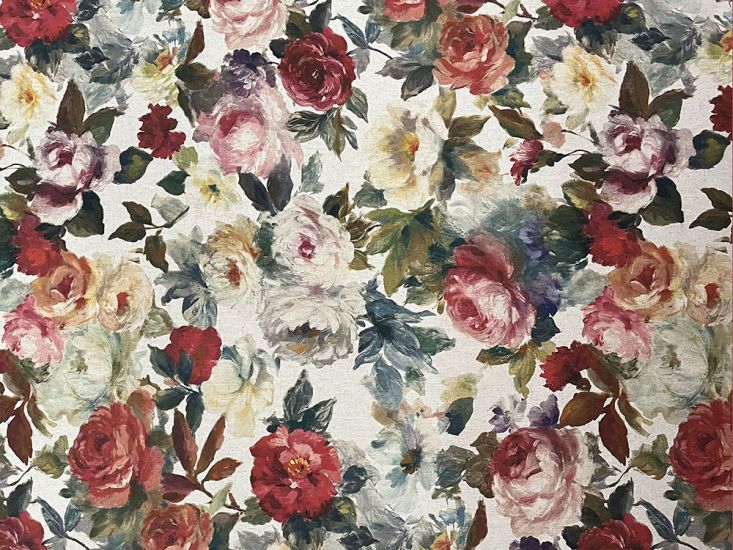 Showcase Cotton Rich Printed Panama, Vintage Floral