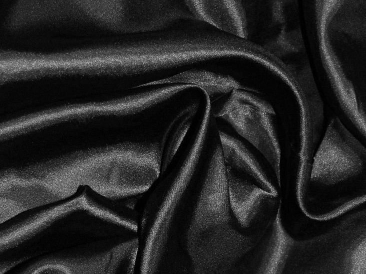 Silk Feel Polyester Satin, Black