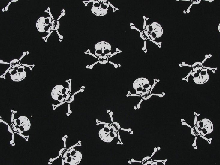 Skull And Crossbones Cotton Poplin Print