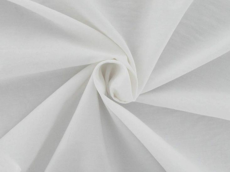 Slight Stretch Polycotton Poplin, White