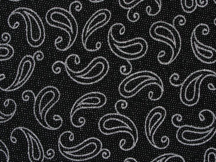 Slinky Stretch Dobby Paisley, Silver