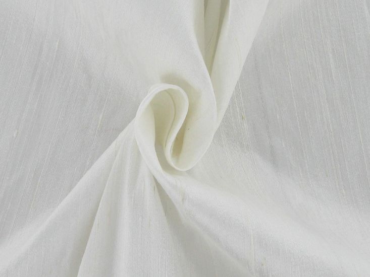 Slubby Silk Dupion, White