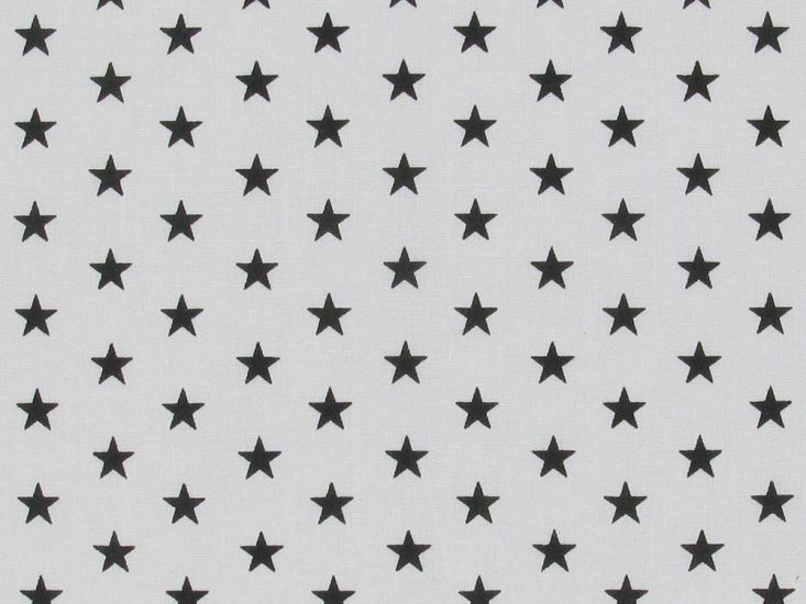 Small Stars Polycotton Print, Black