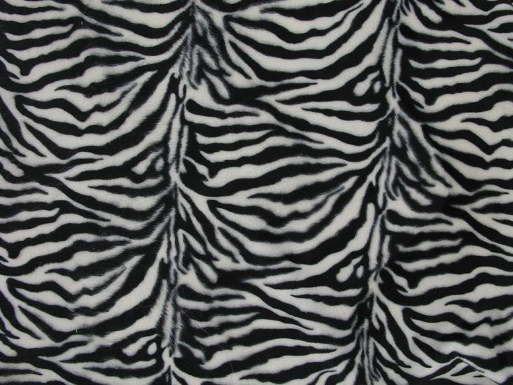Small Zebra Print Velboa, Black
