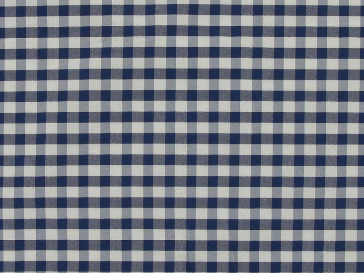 Smooth Touch Woven Polycotton Gingham, Navy