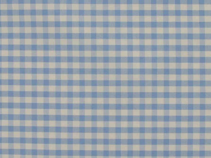 Smooth Touch Woven Polycotton Gingham, Sky