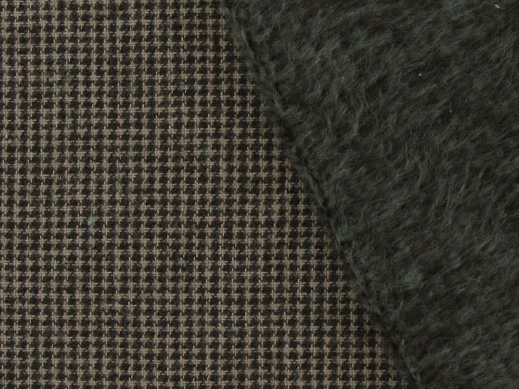 Soft Brushed Back Mini Houndstooth Wool Blend, Brown