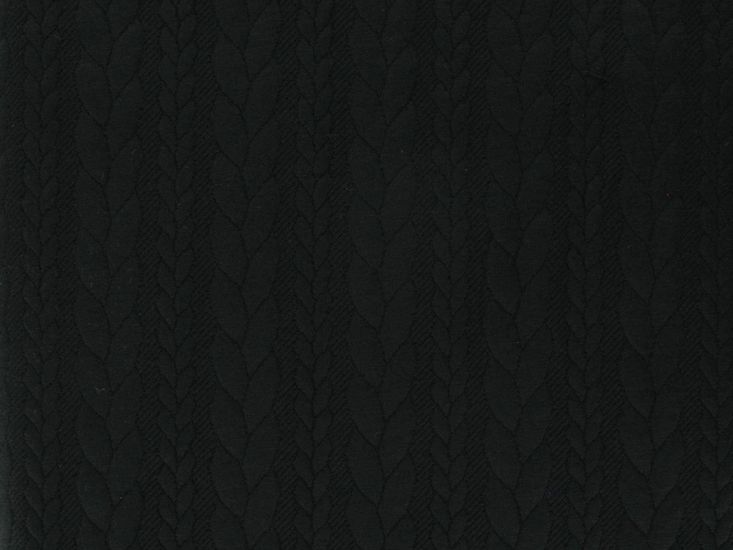 Soft Cable Knit Jersey, Black