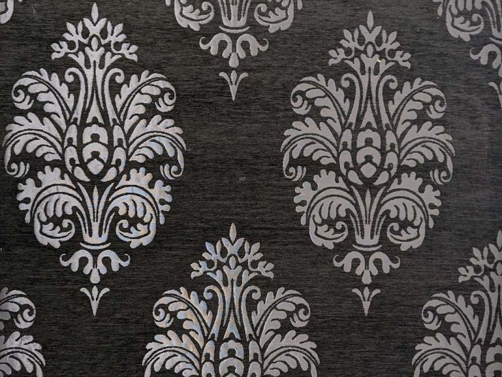 Soft Flocked Damask, Black