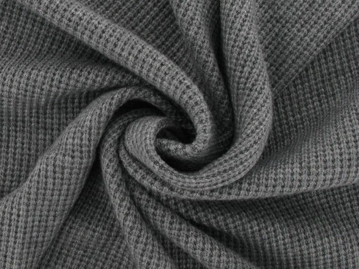 Soft Touch Waffle Knit, Mid Grey Melange