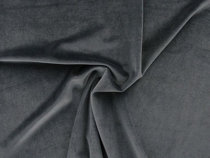 Spandex Plush Stretch Velour, Grey