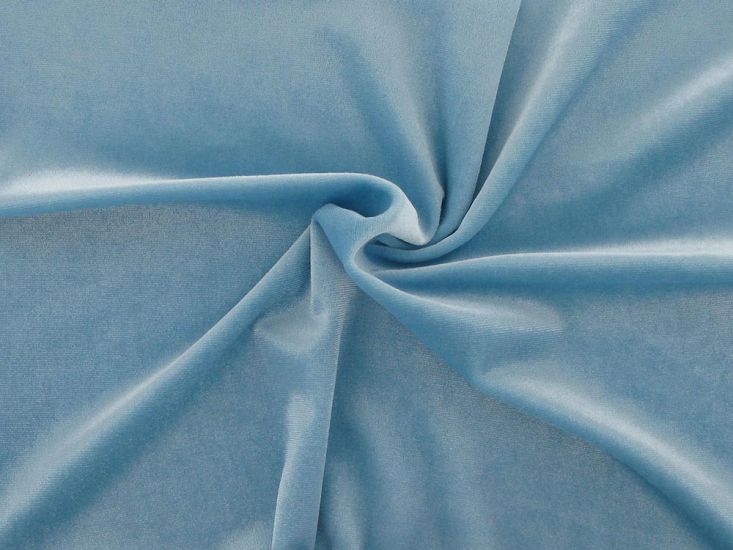 Spandex Plush Stretch Velour, Light Blue