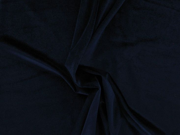 Spandex Plush Stretch Velour, Navy