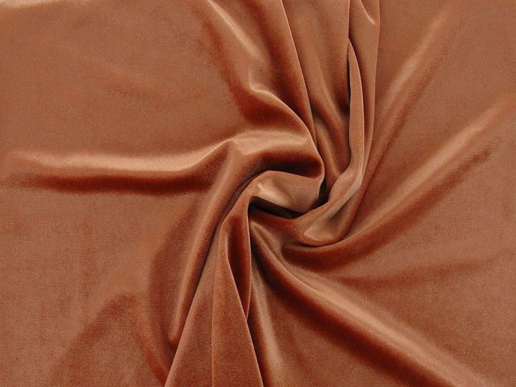 Spandex Plush Stretch Velour, Rust