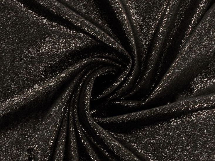 Spandex Stretch Foil Glitter Velour, Gold