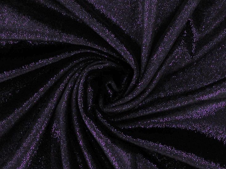 Spandex Stretch Foil Glitter Velour, Purple