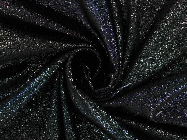 Spandex Stretch Foil Glitter Velour, Rainbow