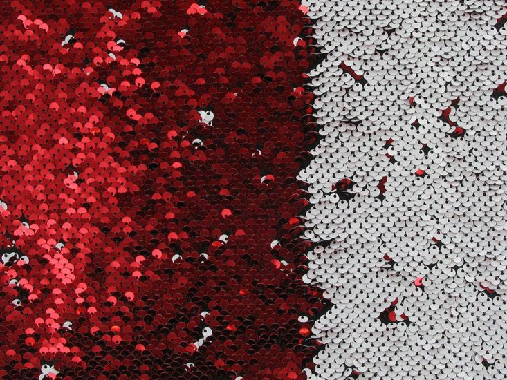 Sparkling Flip Sequin, Red and White