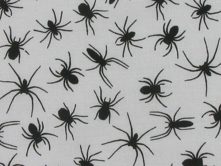 Spiders Polycotton Print, White