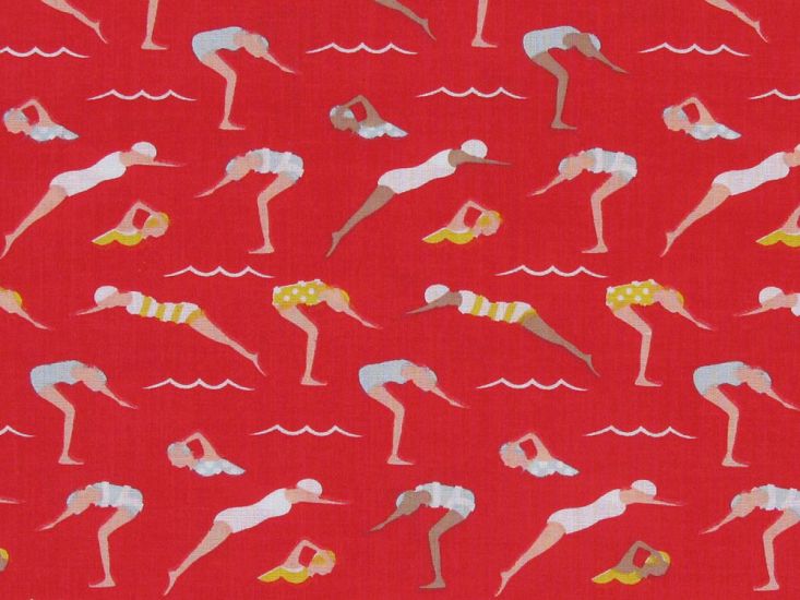 Splash and Swim Polycotton, Red