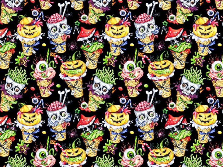 Spooky Icecream Cotton Print