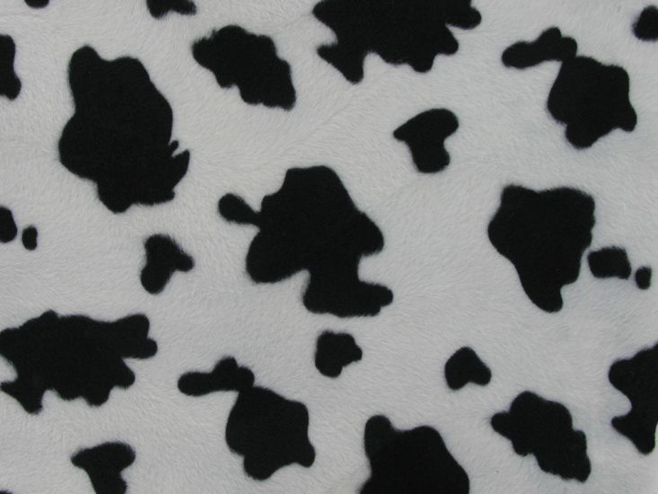 Spotted Cow Print Velboa, Black