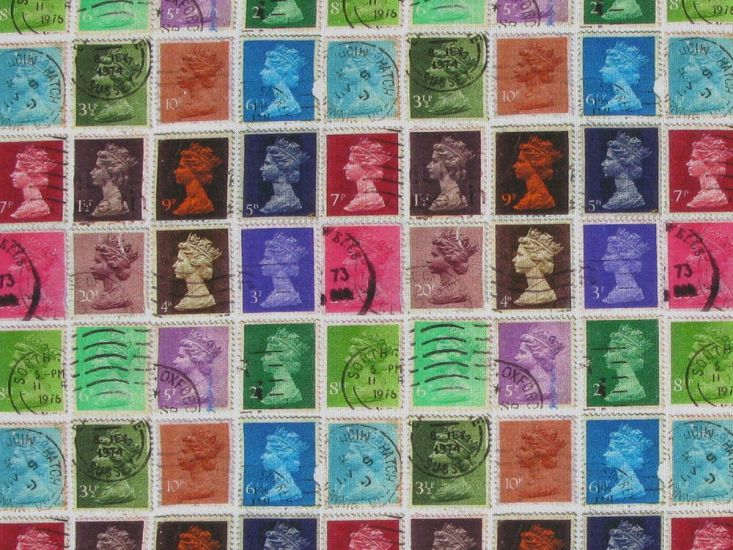 Stamp Collection Cotton Print