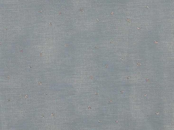Starry Night Embossed Printed Chambray, Sky