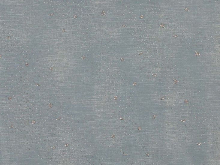 Starry Night Embossed Printed Chambray, Sky