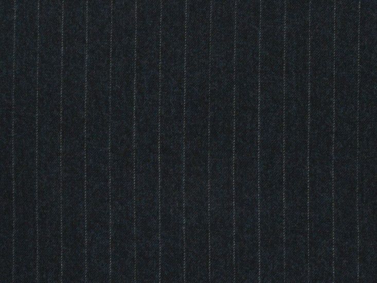 Stelvia 1.5cm Stripe Suiting Wool, Blue Grey Melange